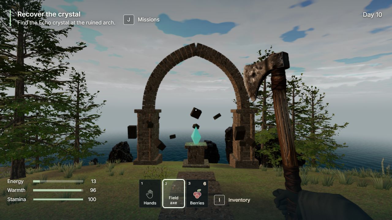 In-game view of the sky island beyond the rift